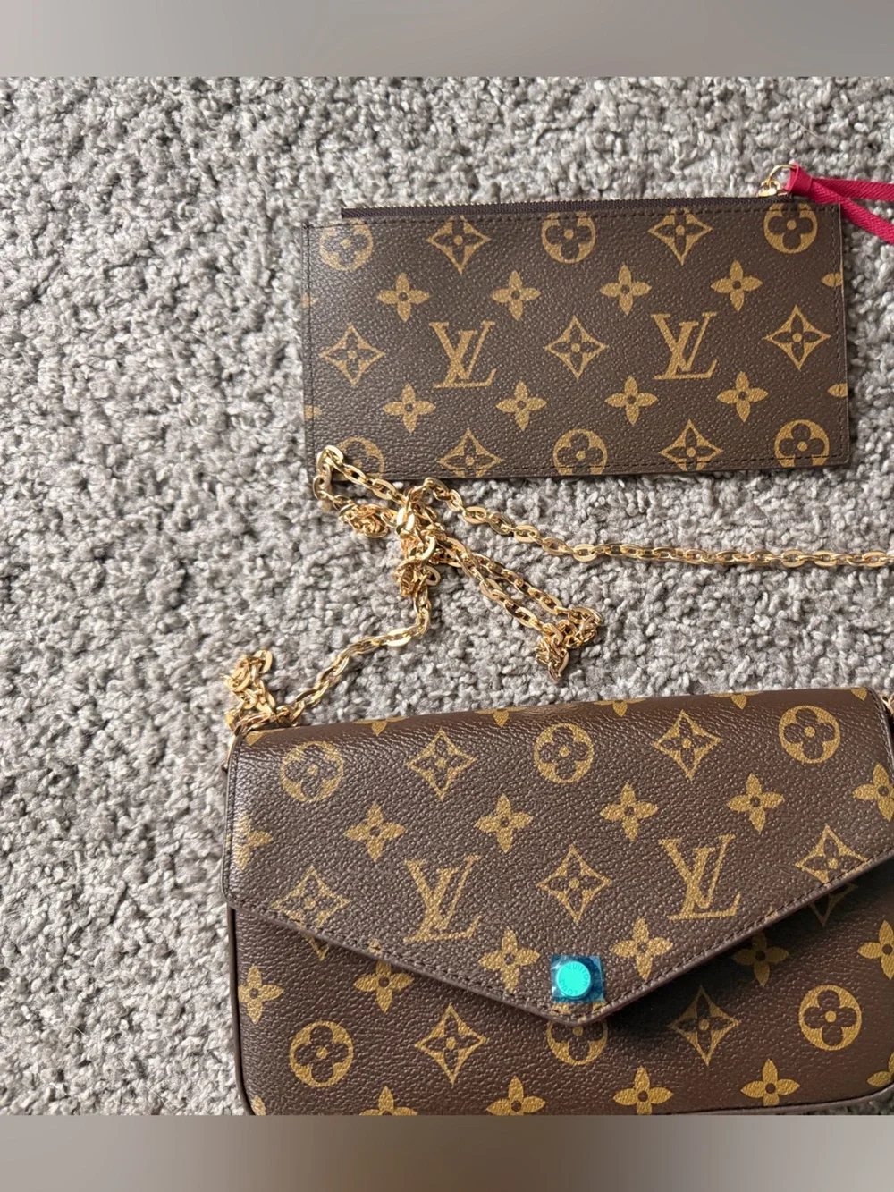 Louis Vuitton Brown Monogram Crossbody with Pink Interior Insert
